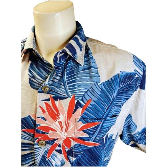 Tommy Bahama Mens L Blooming Palms Camp Shirt Breeze Overall Print Graphic - Picture 3 of 12